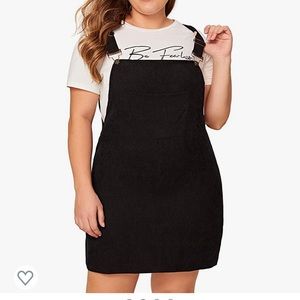 Adjustable Straps Corduroy Pinafore Short Dress